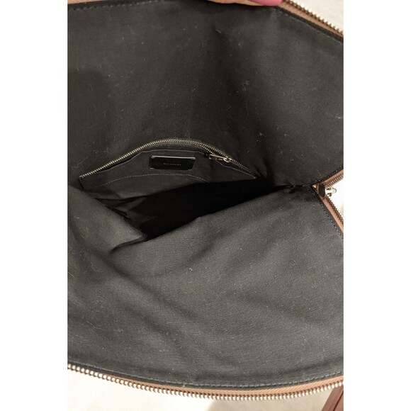 AllSaints Club Clutch Crossbody Tan Leather East West Foldover Flap Bag - Picture 13 of 16